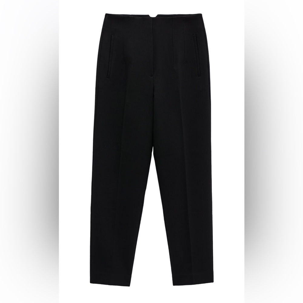 ZARA HIGH WAISTED PANTS - BLACK - SMALL